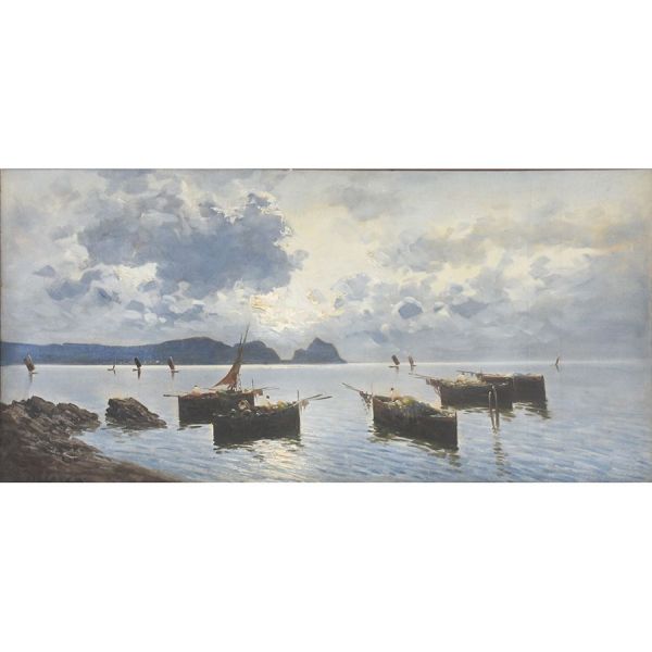Antonio de Luca `Marinha`, o.s.t. - 57 x 116 cm MI e 86 x 145 cm ME. Assinado