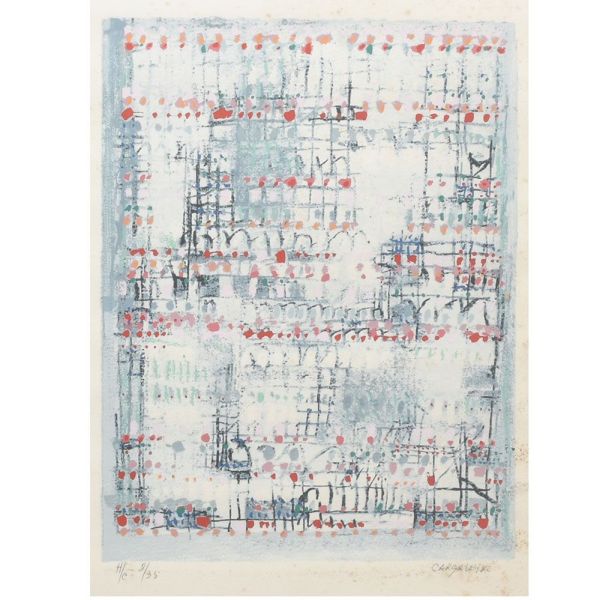 Manuel Alves Cargaleiro (1927 –2024) ` Abstrato`, HC 2/35 . Med. 63 x48 cm.