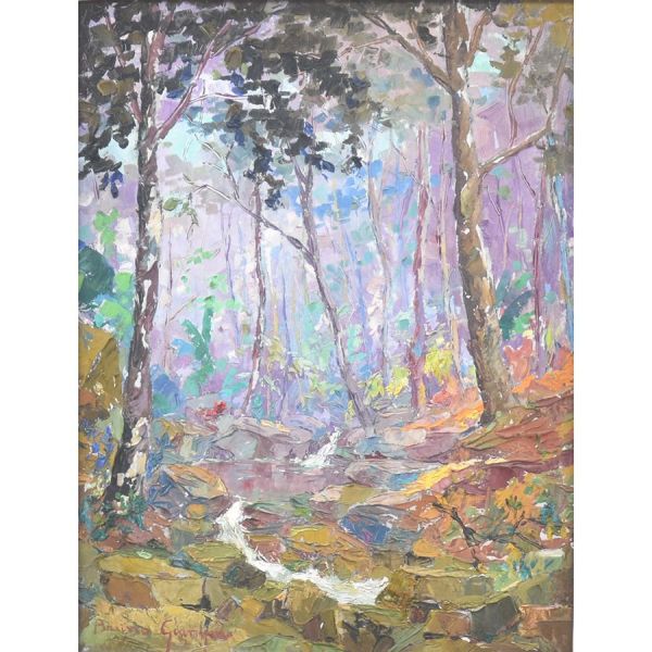 Bruno Giampa `Paisagem`, o.s.e. - 35 x 27 cm MI e 52 x 45 cm ME. Assinado