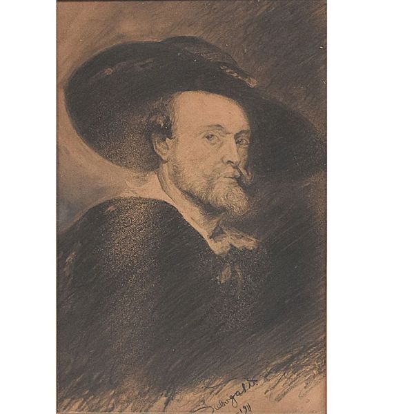`Figura`, desenho – 43 x 28 cm MI e 73 x 57 cm ME. Assinado e datado 1911