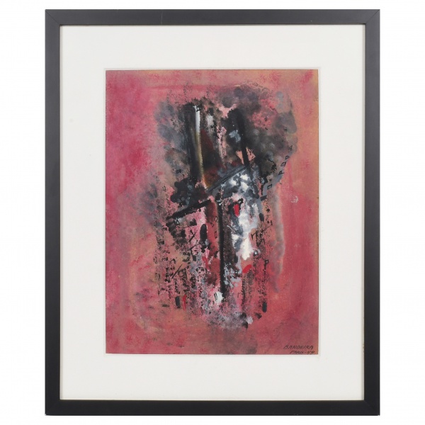 Antônio Bandeira - (1922-1967). "Abstrato". O.S.P. Assinado e localizado no C.I.D. (Paris 19