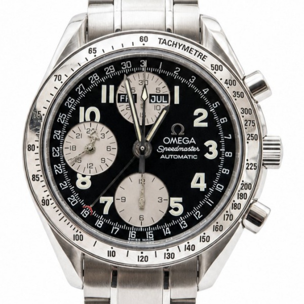 RELÓGIO OMEGA SPEEDMASTER CRONÓGRAFO . TAMANHO: 39MM. MOVIMENTO: AUTOMÁTICO. CAIXA: EM AÇO. OS RELÓGIOS SÃO VENDIDOS NO ESTADO DE CONSERVAÇÃO QUE SE ENCONTRAM. SÃO RELÓGIOS USADOS, ONDE É POSSÍVEL VERIFICAR DETALHES NA DESCRIÇÃO E FOTOS. ALGUNS PODEM PRECISAR DE REVISÃO OU ALGUM TIPO DE RESTAURO OU AJUSTES QUE TALVEZ NÃO ESTEJAM MENCIONADOS EXATAMENTE NA DESCRIÇÃO OU FOTOS. TIRE TODAS AS SUAS DÚVIDAS ANTES DE DAR SEU LANCE, POIS ELES SÃO IRREVOGÁVEIS E IRRETRATÁVEIS. POR FAVOR, LEIA OS TERMOS E CONDIÇÕES E A CAIXA DE INFORMAÇÕES DO LEILÃO EM HOME NO SITE WATCH BOSS LEILÕES, DANDO ÊNFASE ÀS INFORMAÇÕES IMPORTANTES. AO ARREMATAR O PRODUTO, VOCÊ CONCORDA COM AS DATAS, OS PRAZOS E AS REGRAS DA CASA DE LEILÕES WATCH BOSS LEILÕES. TIRE TODAS AS SUAS DÚVIDAS ANTES DE LICITAR PELO WHATSAPP: (13) 3150-1285.