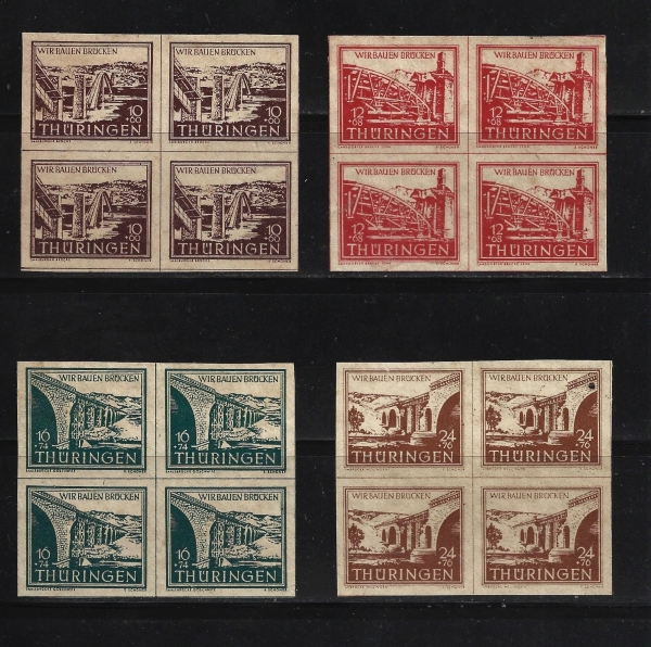 (82613) ALEMANHA TURINGIA #17/20 DE 1945 SÉRIE EM QUADRAS NOVAS COM GOMA