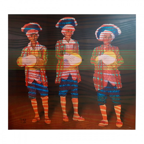 MARIO GRUBER. Músicos - o.s.e. - 186 x 210 cm - assinado e datado 1972 no cie.