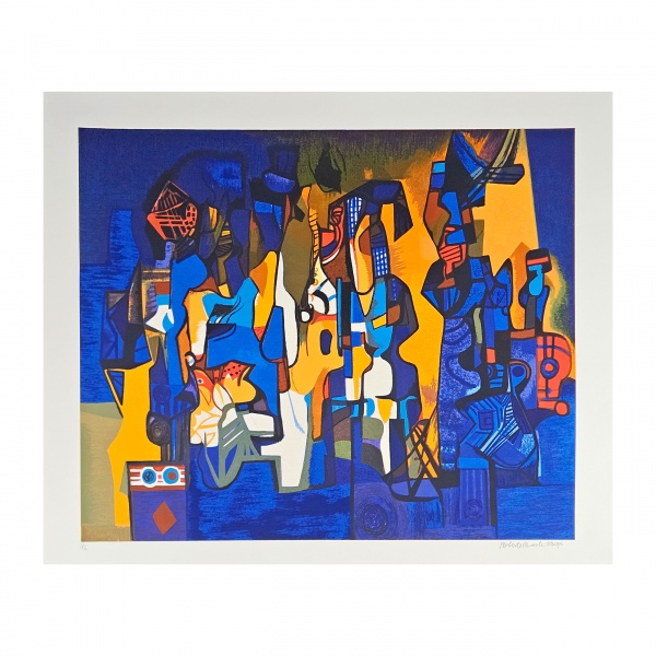 ROBERTO BURLE MARX. Serigrafia PE 70 x 80 cm. Assinado no c.i.d. PM.
