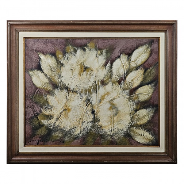 Chico Ferreira. Antúrios branco - o.s.t. - 80 x 64 - assinado cie e verso e datato Bahia 94.
