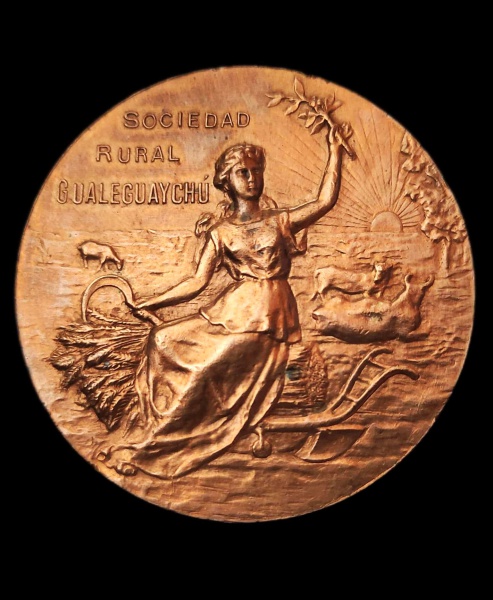 Lote 332 Medalha - Uruguai - Sociedad Rural Gualeguaychú 15ª Exposicion Feria - 1906 - ... Valor de