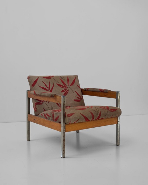 Poltrona, Móveis Cimo - Produzida em metal e caviúna, apresenta desenho elegante e estrutura marcante, valorizando a combinação entre os materiais e a estética do mobiliário moderno brasileiro. Medind