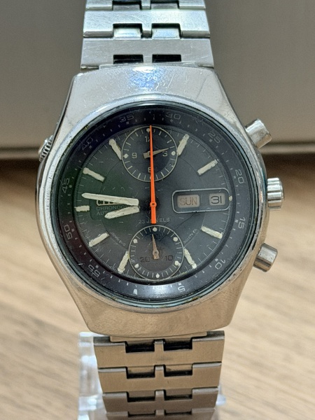 Lote 6 Citizen Chronograph Automatic Bullhead vintage, **23 jewels**, cronógrafo ... Valor inicial: