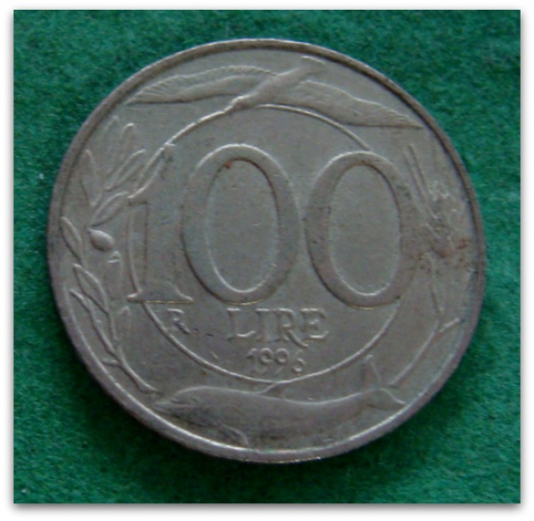 Itália - 100 Lire - 1996 - 4,5g - 22mm - Cuproníquel