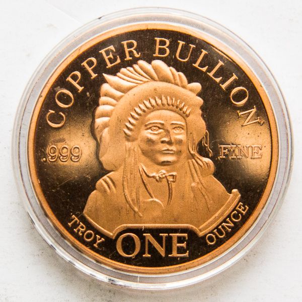 コレクション The Pueblo Chieftain one troy ounce Numismática. Moeda Colecionável 1 Onça Troy Cobre 999 4