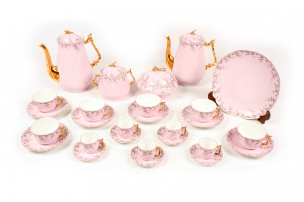 Conjunto de cha porcelana francesa Limoges Andrieux & Co