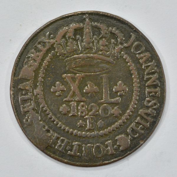 Moeda de cobre, Brasil - LXXX réis - 1818, Rio , cunhag