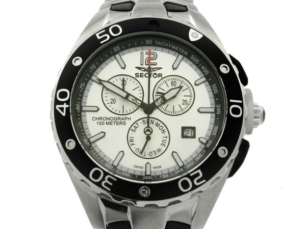 Relógio Sector Cronógrafo Modelo 340 Caixa e pulseira