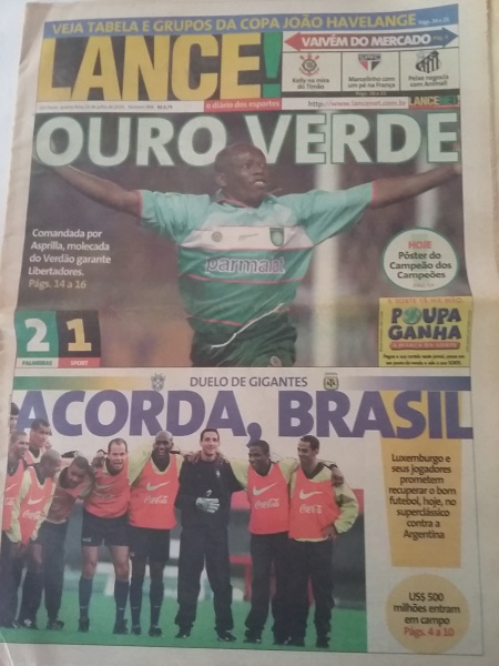 Jornal Lance Edição Corinthians Campeão Mundial 2000, Livro Lance Usado  75661656