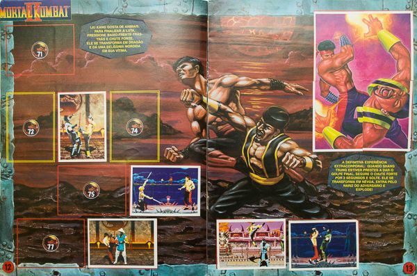 Resultado de imagem para album de figurinhas mortal kombat