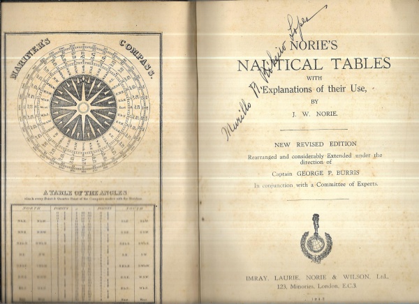 LIVRO: Norie's Nautical Tables (Nories Nautical Tab