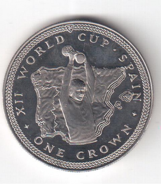 Moeda de Cupro-níquel - 1 Crown - Ilha do Homem - 1982