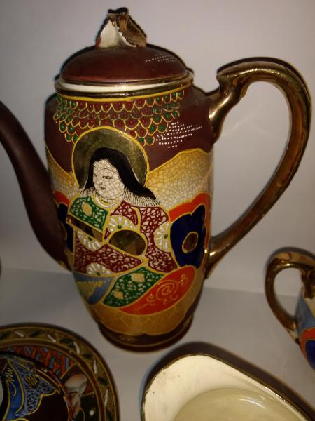 Conjunto de chá de porcelana japonês, conjunto de chá vintage