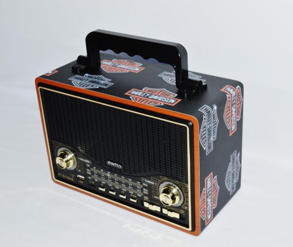 Rádio AM/FM vintage Harley Davidson, possui um visual r