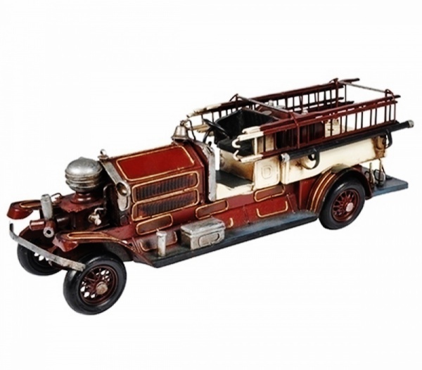 Grande Carro De Bombeiros Em Lata E Metal Referente Aos