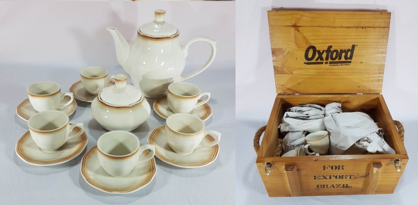 OXFORD EXPORTAÇÃO Aparelho de café com 14 peças em porcelana,