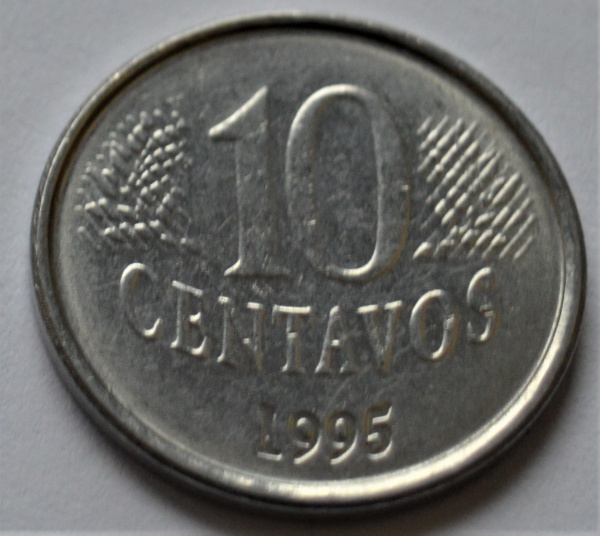 Moeda 10 centavos, ano 1995, FAO Moeda 10 centavos, ano 1995, FAO
