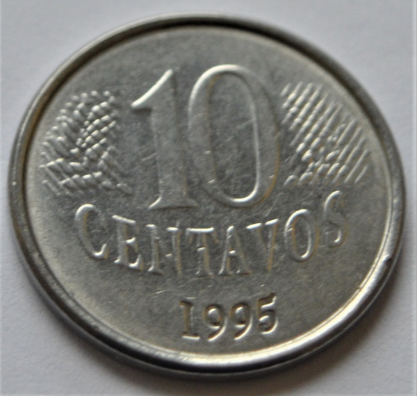 Moeda 10 centavos, ano 1995, FAO Moeda 10 centavos, ano 1995, FAO
