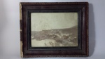 Fotografia antiga emoldurada - paisagem. Tamanho: 012vx 016 cm.