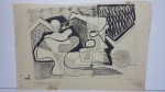 "Burle Marx" - Desenho, projeto, nanquim, assinado e datado 1943. Tamanho: 016 x 023  cm.