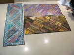 Conjuto de 3 tapeçarias tradicionais do Paquistão 2 medem: 1,37X64m²  e 1 med :1,70X53 sem uso.