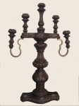 Grande  candelabro de madeira nobre para 5 velas  med ; 75 cm de altura