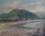 BENEDITO CALIXTO. Praia de Itararé - o.s.c. - 53 x 58 cm - assinado e datado 1906 no cie.