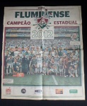 COLECIONISMO - Antigo poster do Fluminense Campeão estadual com escudo e caricatura no verso. Med. 55 x 63cm
