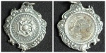 Medalha Esportiva produzida em prata da federação aquática do Rio de Janeiro, maior comprimento 5cm, princípio do séc.XX.