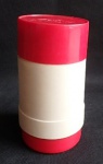 Antigo Cooler da Invicta padrão vermelho e creme. Alt.20cm