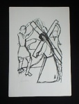 DJANIRA - Espetacular Gravura desenho de Djanira com assinada na chapa. Med. 47cm x 33cm