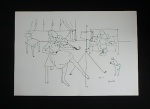 DJANIRA - Espetacular Gravura desenho de Djanira com assinada na chapa. Med. 47cm x 33cm