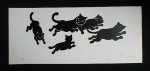 Fang Serigrafia assinada pelo artista, gatos n.º 15/50. Sem moldura. Med. 22x50cm - ACID