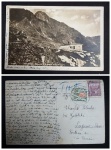 COLECIONISMO - Antigo Cartão Postal Fotográfico datado de 1910 com selo. Med. 9 x 14cm