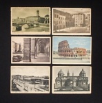 COLECIONISMO -- Lote com 6 cartões postais antigos de coleção. Med. 9 x 13 cm