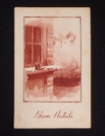 COLECIONISMO - Cartão Posta Natalino datado de 1944. Med. 9cm x 13cm