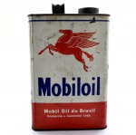 Antigo Galão de Óleo para Motor de Autos "MOBILOIL" - Década de 50 -  5 (cinco) Litros. Origem : Estados Unidos da América"
