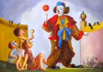 Pedro Souza - Quadro óleo sobre tela 50x70cm tema palhaço belíssimo trabalho deste artista pernambucano que esta no Anuário Pernambucano de Arte 2014