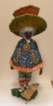 Genézio - Peça em resina pintada, representando  Caboclo de Pena  21x55cm do folclore da zona da mata de Pernambuco