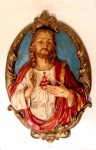 Genézio - Peça em resina pintada, representando Coração de Jesus 24x40cm trabalho muito bem pintado, rico em detalhes