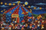 Edmar Fernandes -  quadro óleo sobre tela, Circo Alegria do Povo 20x30cm com moldura