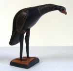 Bento Sumé - Escultura em madeira esculpida pintada,28x30cm, Pássaro
