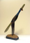 Bento Sumé - Escultura em madeira esculpida pintada,30x54cm, Pássaro