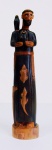 Bento Sumé - Escultura em madeira esculpida pintada,São Francisco de Assis , 10x39cm